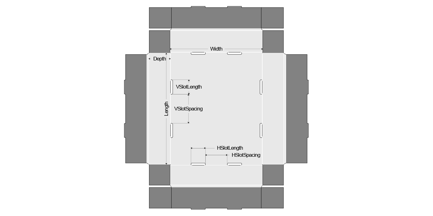 D029_Rolled4Sides Tray 2x2Slots - View 2